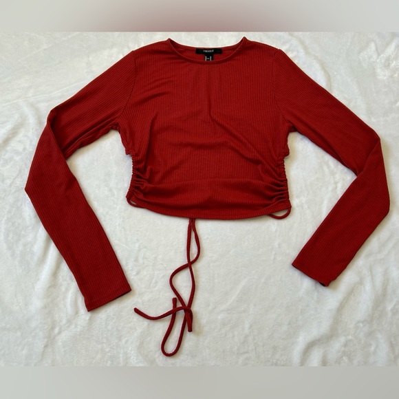 Forever 21 Rust Ribbed Tie-Back Blouse - Picture 8 of 8